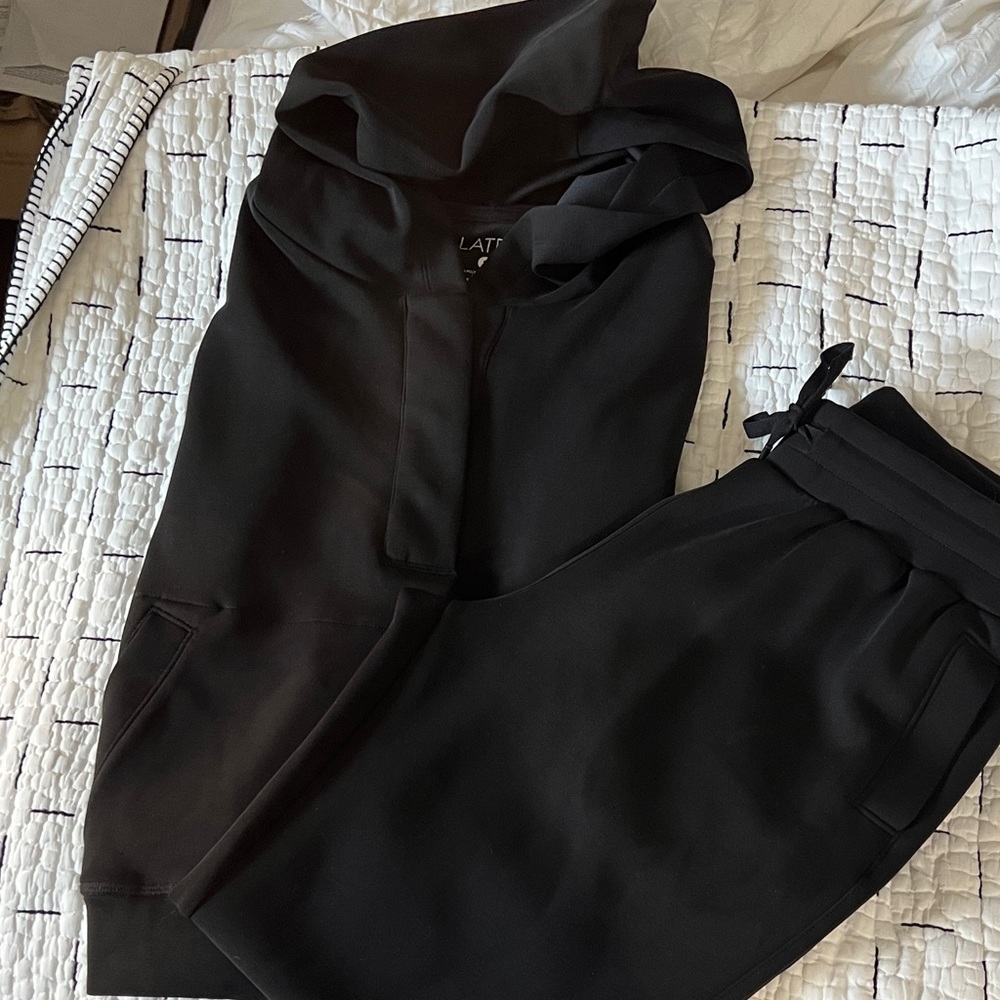 LATTES BY KATE, Yoga Black Women's Track Pants and  jacket.